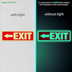 iSYFIX Exit Signs with Directional Left Arrow, Glow in the Dark, - Image 2