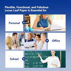 Kaisa loose Leaf Paper Filler Paper 150 Sheets 8"x10.5", Wide Ruled, 3-Hole - Image 7