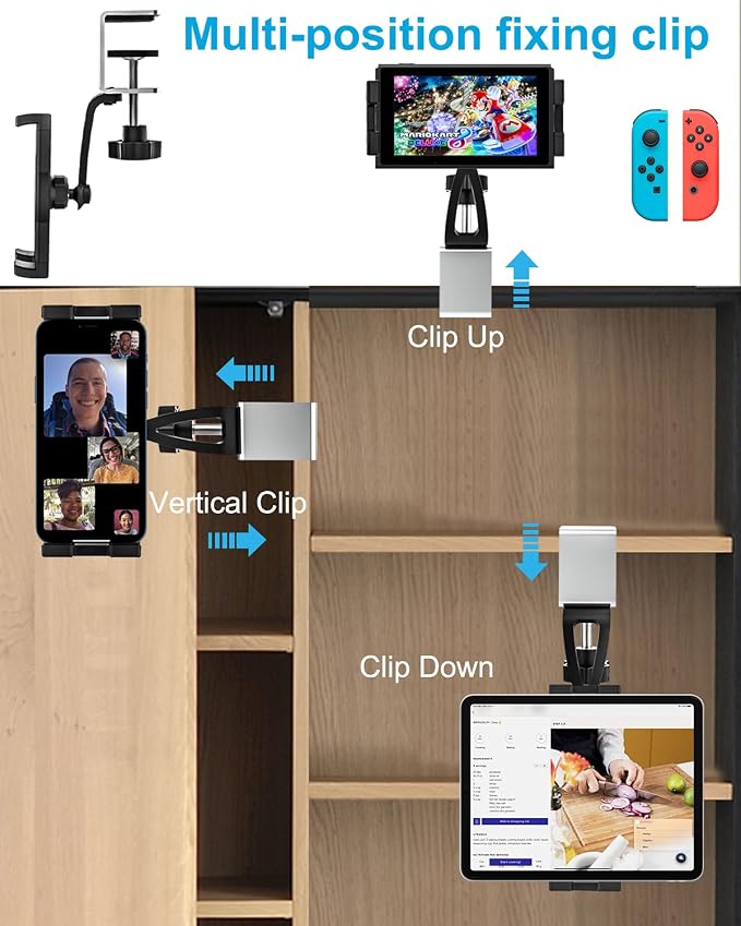 woleyi Kitchen Cabinet Tablet Mount, Easy-Install Under Cabinet Tablet Holder - Image 2