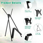 Xinnun 12 Pcs Aluminum 15'' to 21'' High Tabletop Easel Display Adjustable - Image 3