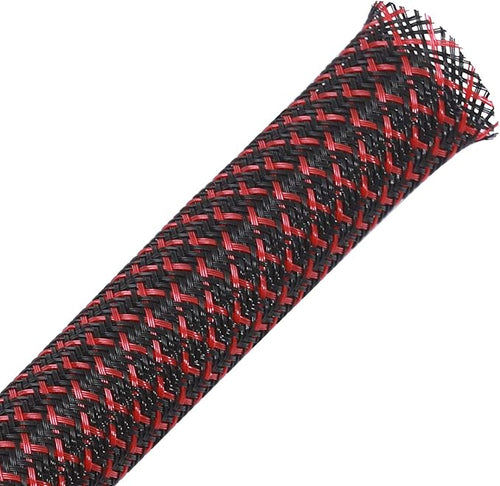100ft - 3/4 inch PET Expandable Braided Sleeving – BlackRed – Alex Tech Braided by AlexTech