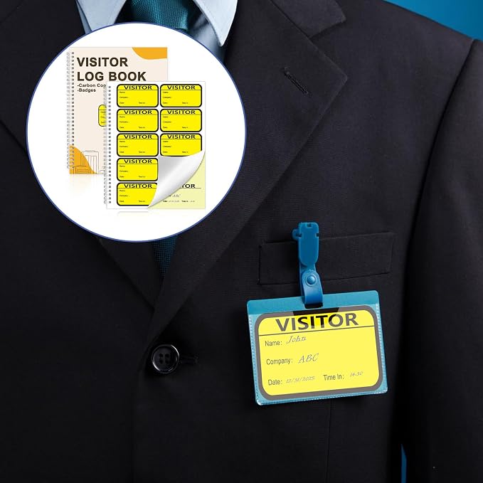 1 Pack Visitor Badges with Carbon Copy Visitor Stickers Letter Size Visitor Log - Image 7
