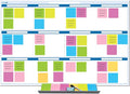 Sky Blue 12 Section Task, Objective and Goals Planning System Horizontal 32" by PlanetSafeCalendars