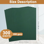 Silunkia 300 Sheets Dark Green Cardstock 8.5 x 11 Certificate Paper, - Image 2