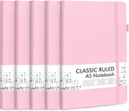 feela 5 Pack Notebooks Journals Bulk, Hardcover Notebook Classic Ruled Lined by feela