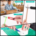 24 Pack Box Cutters, 9mm Razor Knife, Push-Sliding Button, Box Cutter - Image 3