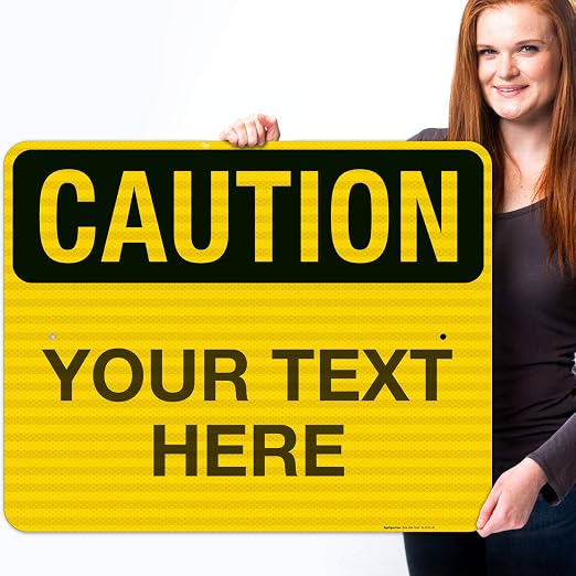 Custom Caution Sign, OSHA Sign, 24x30 Inches, 3M EGP Reflective .080 Aluminum - Image 2