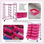 GLACER 10 Drawer Rolling Cart, Storage Cart - Image 4