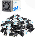 XHF 100 PCS 1.1" Black Self Adhesive Cable Zip Tie Mounts Wire Cable Clips by XHF