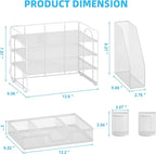 Marbrasse Desk Organizer and Accessories，4-Tier Paper Letter Tray Organizer - Image 4