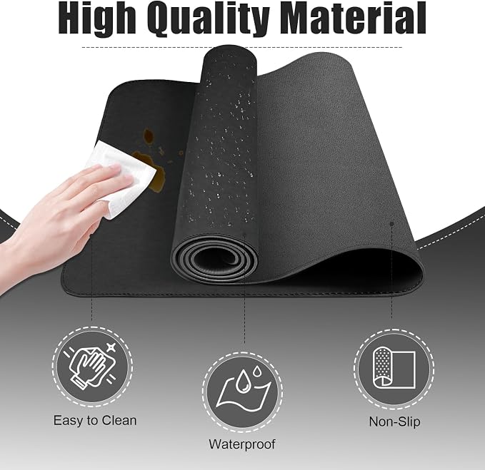 Leather Desk Pad Protector, Desk Mat, Large Mouse Pad, Non-Slip Desk Blotter - Image 3
