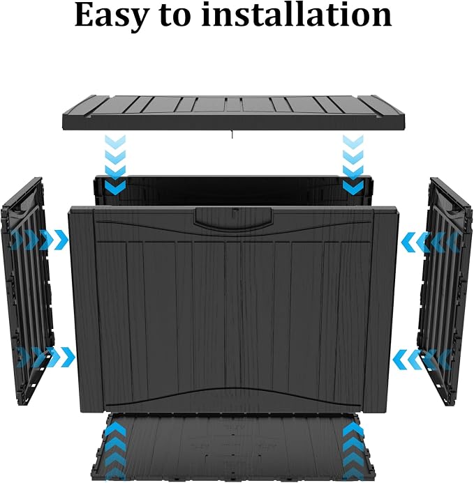 Decksplore 50 Gallon Outdoor Storage Box Waterproof Lockable Resin Deck Box - Image 5