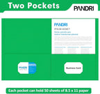 Two Pocket Folders, PANDRI 100 Pack 2 Pocket Folders, Letter Size Paper File - Image 3