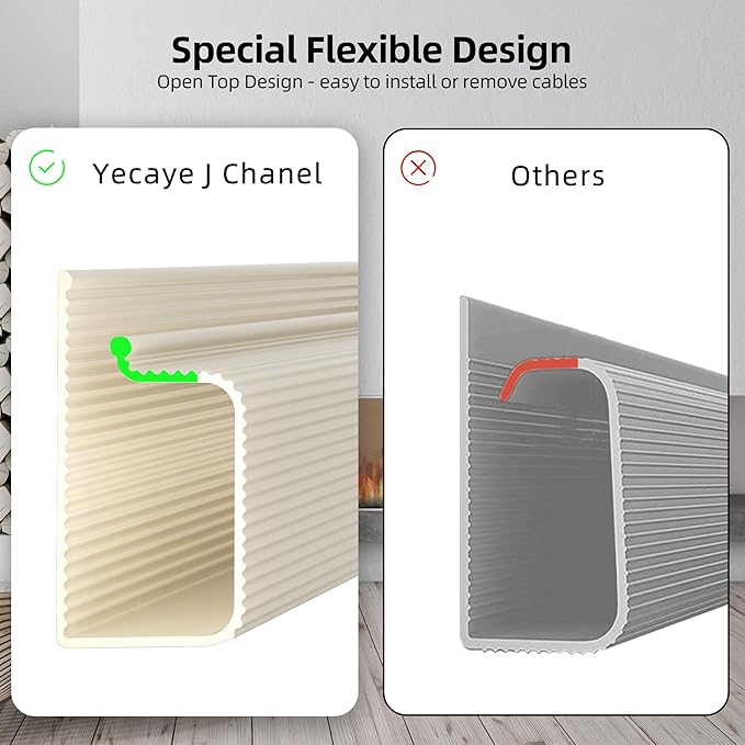 YECAYE 157in Cable Management, Cord Organizer, Easy Install Self-Adhesive Cable - Image 7