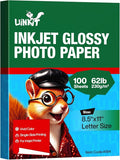 Uinkit 100 Sheets Thick Inkjet Glossy Photo Paper Picture 8.5x11 62lb 230g by UinkitHandicraftsandConservationSpecialist