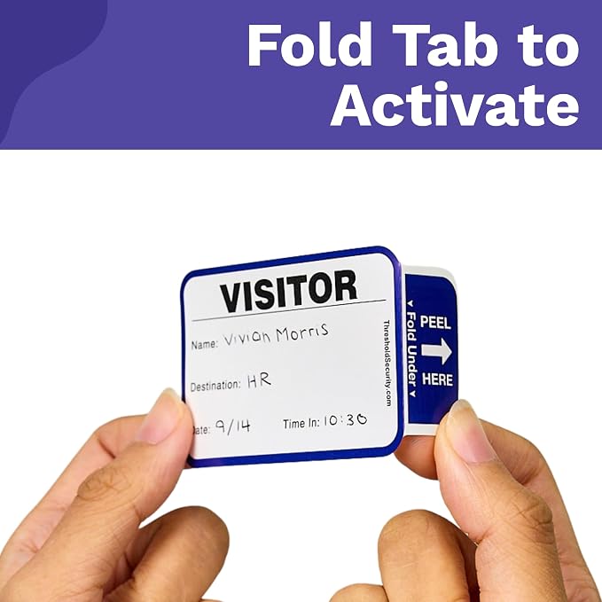 Threshold Tab-Expiring Visitor Badge Sign-in Book | Name Tag Stickers | Hospital - Image 4