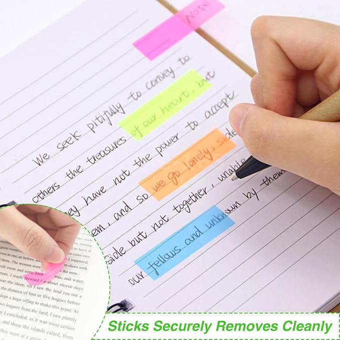 KICNIC Page Markers Colored Sticky Tabs 800 Pcs, Translucent Arrow Flags - Image 5