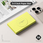 250 Count Index Cards 3 x 5 Inch, Heavyweight Yellow Lined Note Cards Portable - Image 2