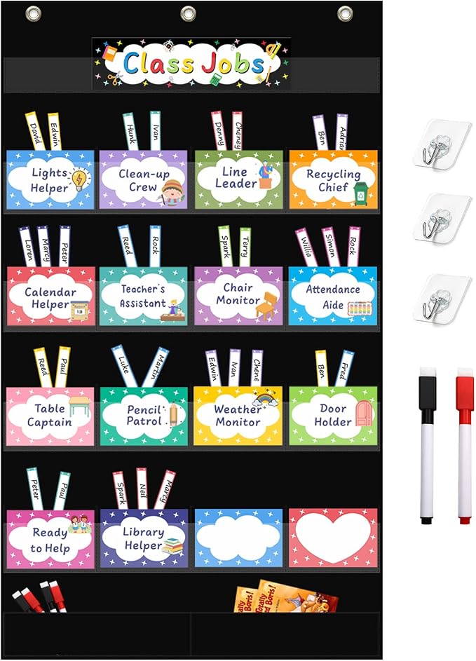 REGELETO Class Jobs Pocket Chart by REGELETO