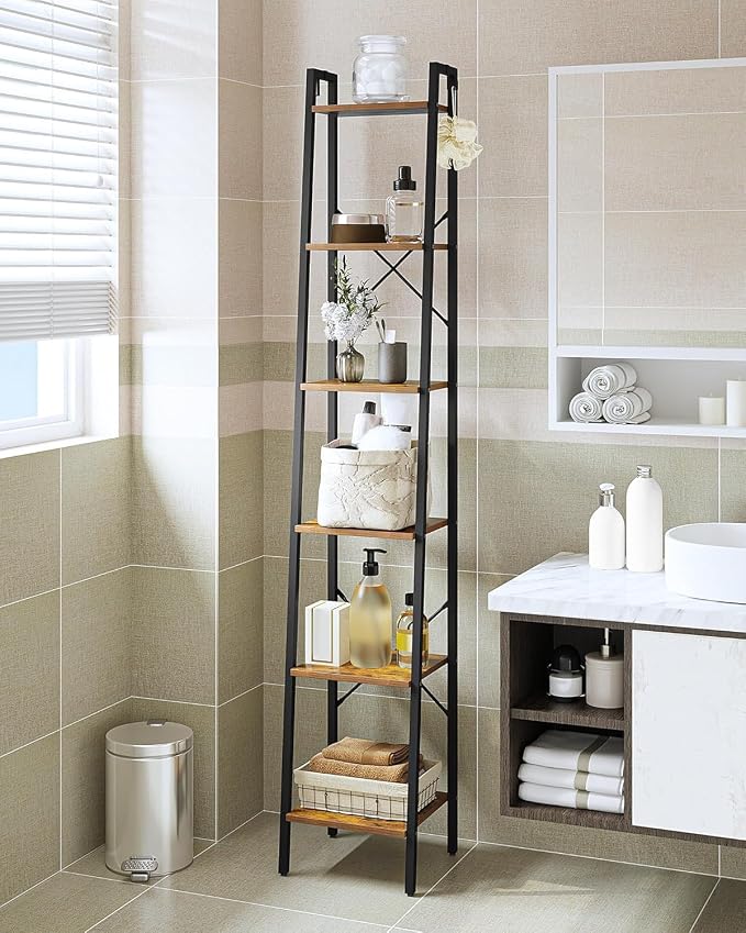 Hzuaneri Ladder Shelf, Bookshelf Bookcase, Freestanding Corner Storage Shelve - Image 3