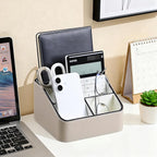 MEIBOOCH Remote Control Holder, PU Leather Small Desk Organizer - Image 3