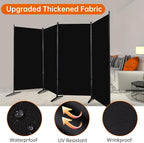 Room Divider 6FT Folding Privacy Screens, 4 Panel Partition Room Dividers - Image 2