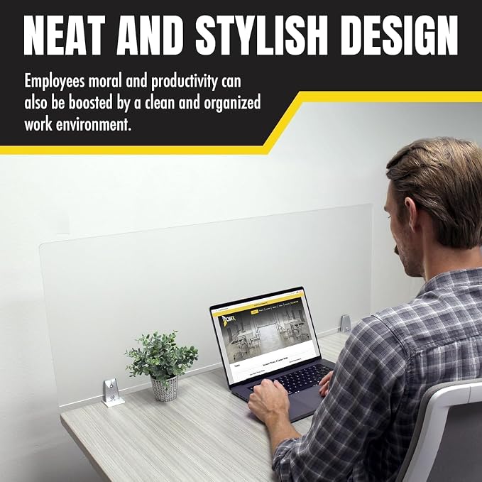 OBEX Clear Acrylic Desk Mounted Privacy Panel - Image 2