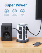 KOOSLA Power Strip Tower, Wireless Charger Surge Protector - Image 6