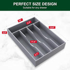 Bellsal Grey Utensil Organizer 10 Inch Silverware Tray - Image 3