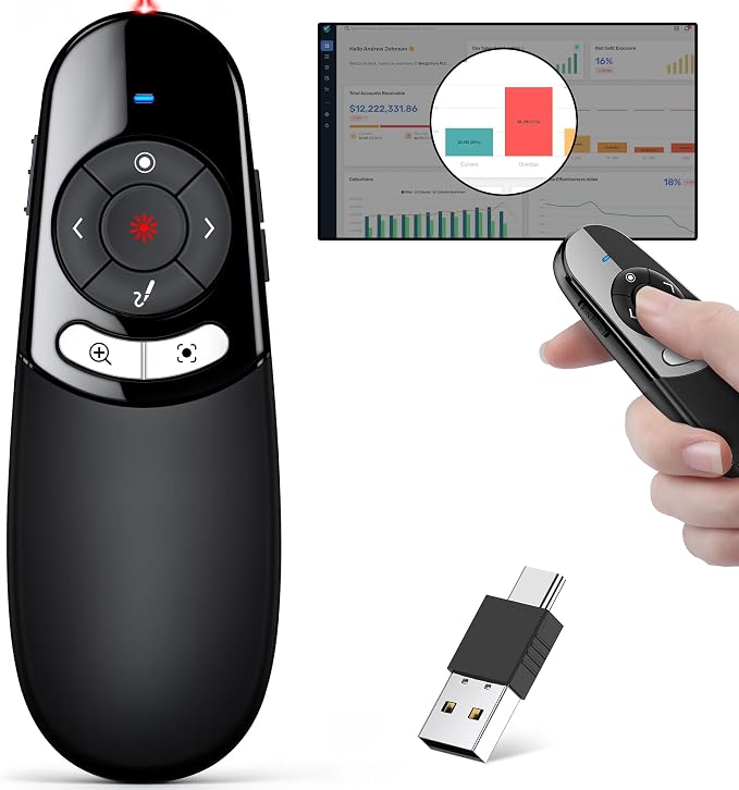 2 in 1 Type C USB Presentation Clicker by Techerleaf