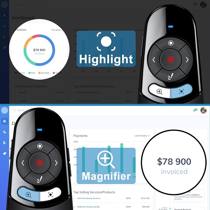 2 in 1 USB Type C Spotlight Presentation Clicker, Advanced Digital Highlighting - Image 4