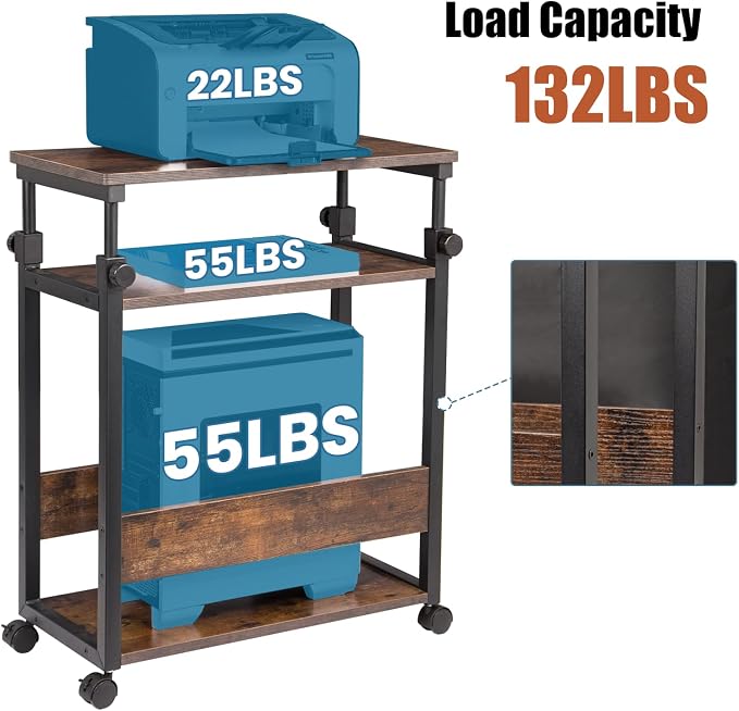 TooCust Height Adjustable Computer Tower Stand, Computer & Machine Carts - Image 6
