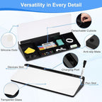 Desktop Glass Whiteboard with Storage, Desk White Board with Computer Keyboard - Image 7