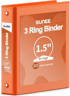 SUNEE 3 Ring Binder 1.5 Inch 1 Pack by SUNEE
