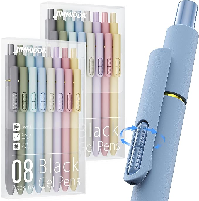 JIMMIDDA 16Pcs Black Gel Pens by JIMMIDDA