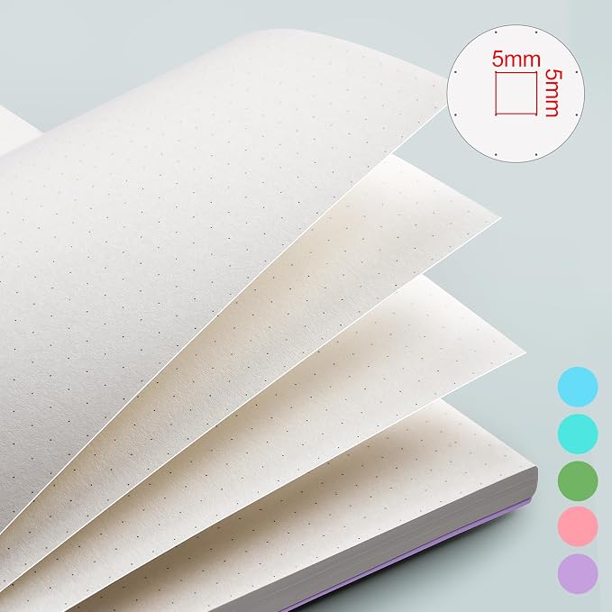 EMSHOI Spiral Dotted Notebook, Dot Grid Journal, 5.7"x8.22" A5 Size, 300 - Image 8