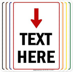 Custom Arrow, Custom Directional Sign, Arrow Down Sign, 7x10 Inches, 55 mil by MySignCenter