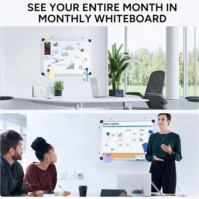 Monthly Calendar Whiteboard and Cork Board Combo - Image 7
