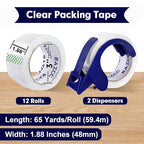 RAZCC Packing Tape, 12 Rolls Clear Heavy Duty Packaging Tape - Image 2