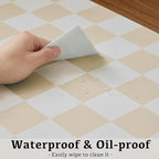 Ohocut Checkered Desk Mat, 31.5" x 15.7" Large Cute Beige Sand Aesthetic Retro - Image 5