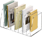 SANRUI Acrylic Desk File Organizer, 8 Vertical Compartments Clear Magazine File by SANRUI