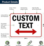 Custom Arrow, Custom Directional Sign, Two Way Arrow, 18x24 Inches, Rust Free - Image 6