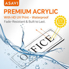 ASAVI “OFFICE” Acrylic Door Sign – Waterproof & Fade-Resistant Office Label - Image 3