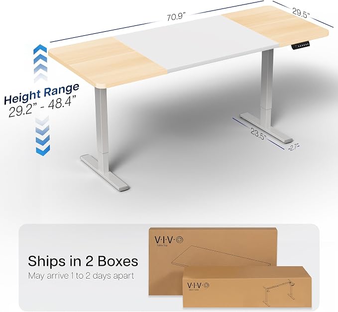 VIVO Electric 71 x 30 in Standing Desk, Memory Height Adjustment, 1B Series - Image 3
