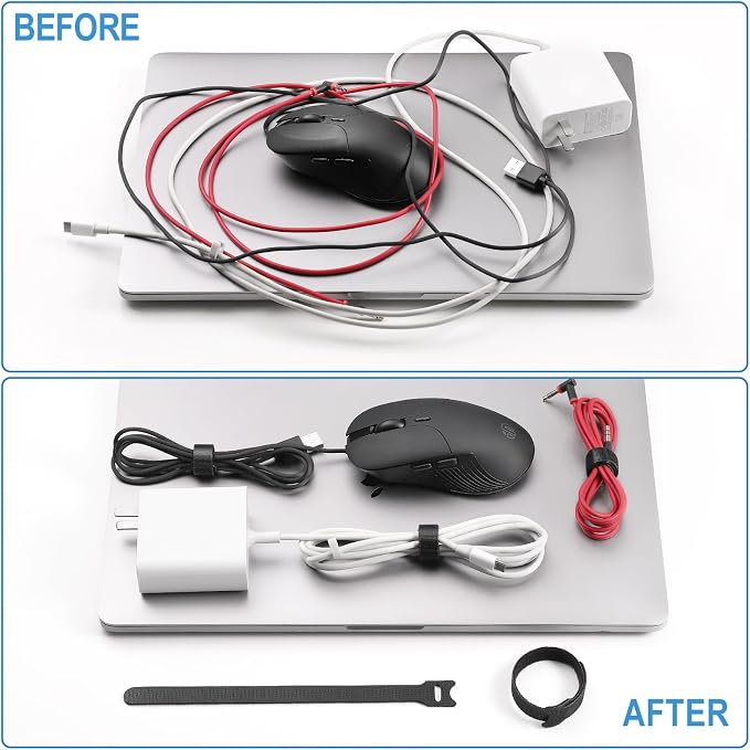 1, Cable Straps | Hook & Loop Cord Organizer, Cable Management - Image 3