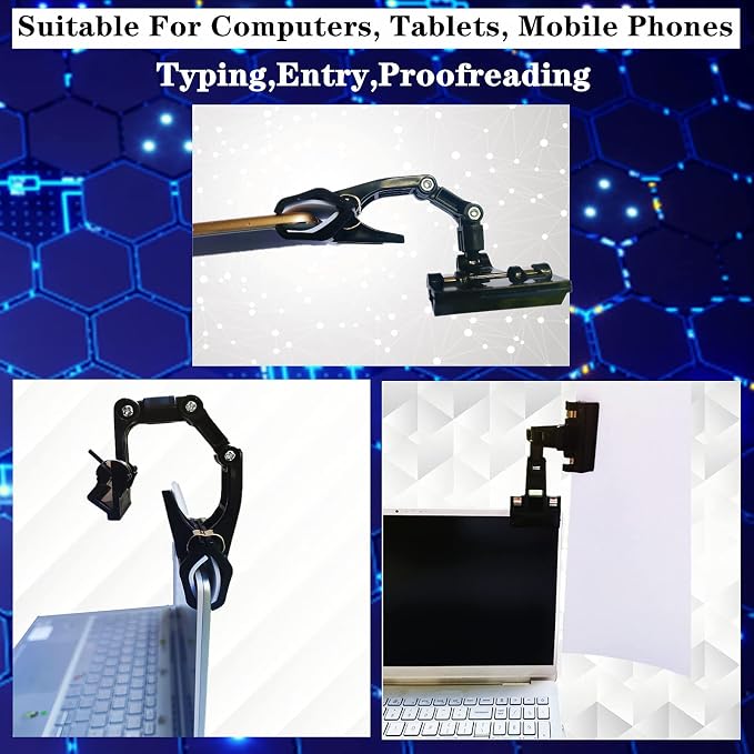 Adjustable Document Holder for Typing, Rotatable Paper Copy Holder Clip - Image 5