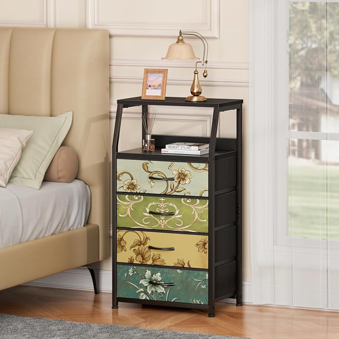 Furnulem Retro Dresser for Bedroom, Small Dresser for Closet, Vintage Nightstand - Image 6