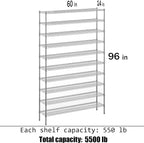 Regal Altair 14" Deep x 60" Wide x 96" Height Wire Shelving Kit | 10-Tier | NSF - Image 3