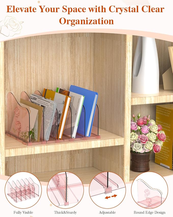 COWVTUJ Adjustable Rose File Organizer - Image 6