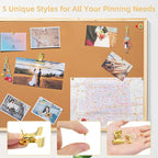 Gold Push Pins Set, 5 Styles Office Pushpins Set in Storage Box - Image 5